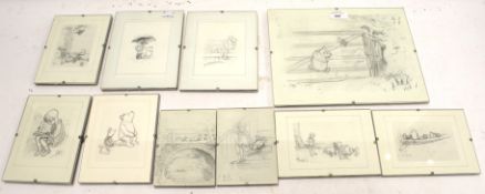 A collection of E. H. Shepard prints.