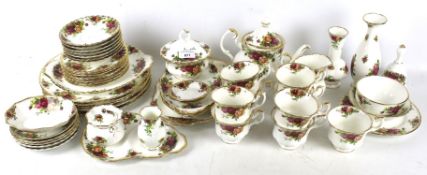 A Royal Albert Old Country Roses tea and dinner service.