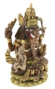 A contemporary carved wooden model of Ganesha.