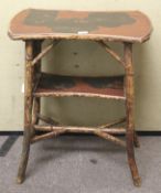 A 20th century bamboo framed side table.