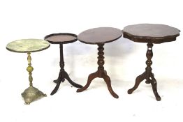 Four assorted occasional and wine tables. Three wooden and one metal. Max.