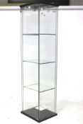 A contemporary glass shop display cabinet.