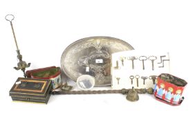 A collection of assorted vintage metalware.