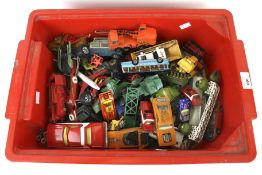 A large collection of vintage Corgi Matchbox and diecast model toy cars.