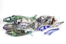 A collection of contemporary glass fish.