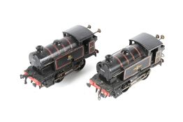 Two Hornby O gauge clockwork tinplate locomotives. 0-4-0, BR livery no.