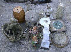 A quantity of assorted vintage garden ornaments.