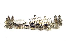 An assortment of silver plated tableware.