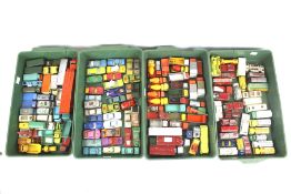 A collection of approximately 130 assorted vintage playworn Lesney Matchbox diecast vehicles.