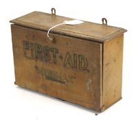 An early 20th century 'Minimax' metal case First Aid box and contents.