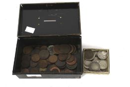 An assortment of 20th century coinage.