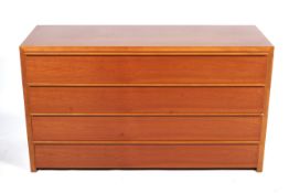 A contemporary wooden veneered chest of drawers.