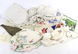 An assortment of vintage textiles and accessories.