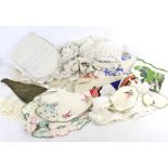 An assortment of vintage textiles and accessories.