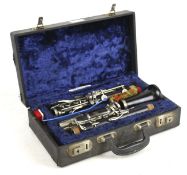 A vintage Boosey & Hawkes 'Edgware' clarinet in a fitted case. S/n 297730, L35cm x D19.