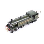 A Hornby O gauge tinplate clockwork locomotive.