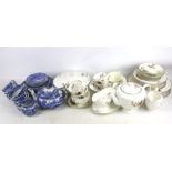 A 20th century Royal Worcester part dinner service and an assortment of blue and white tableware.