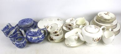 A 20th century Royal Worcester part dinner service and an assortment of blue and white tableware.