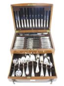 A canteen of silverplated cutlery for eight people.