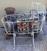 Group of assorted vintage metal items.