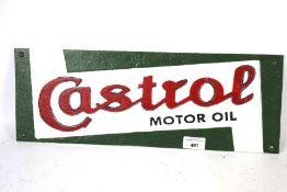A retro Castrol Motor Oil metal sign.