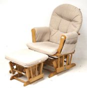 Rocking nursing chair and matching footstool.