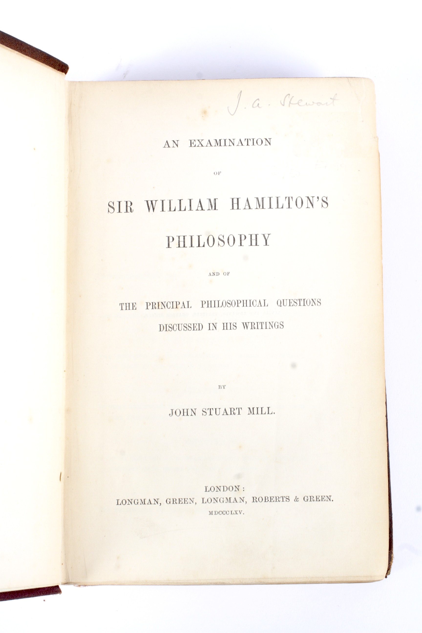 J S Mill, An Examination of Sir William Hamilton's Philosophy. - Image 3 of 3