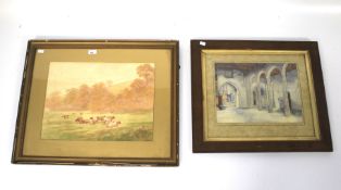 Two framed early 20th century watercolou