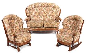 A contemporary upholstered three piece s