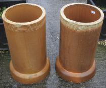 Two ceramic soil pipe sections. Diameter