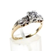 A vintage 18ct gold and diamond five sto