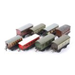 Eight Hornby O gauge coaches. Mostly Hor