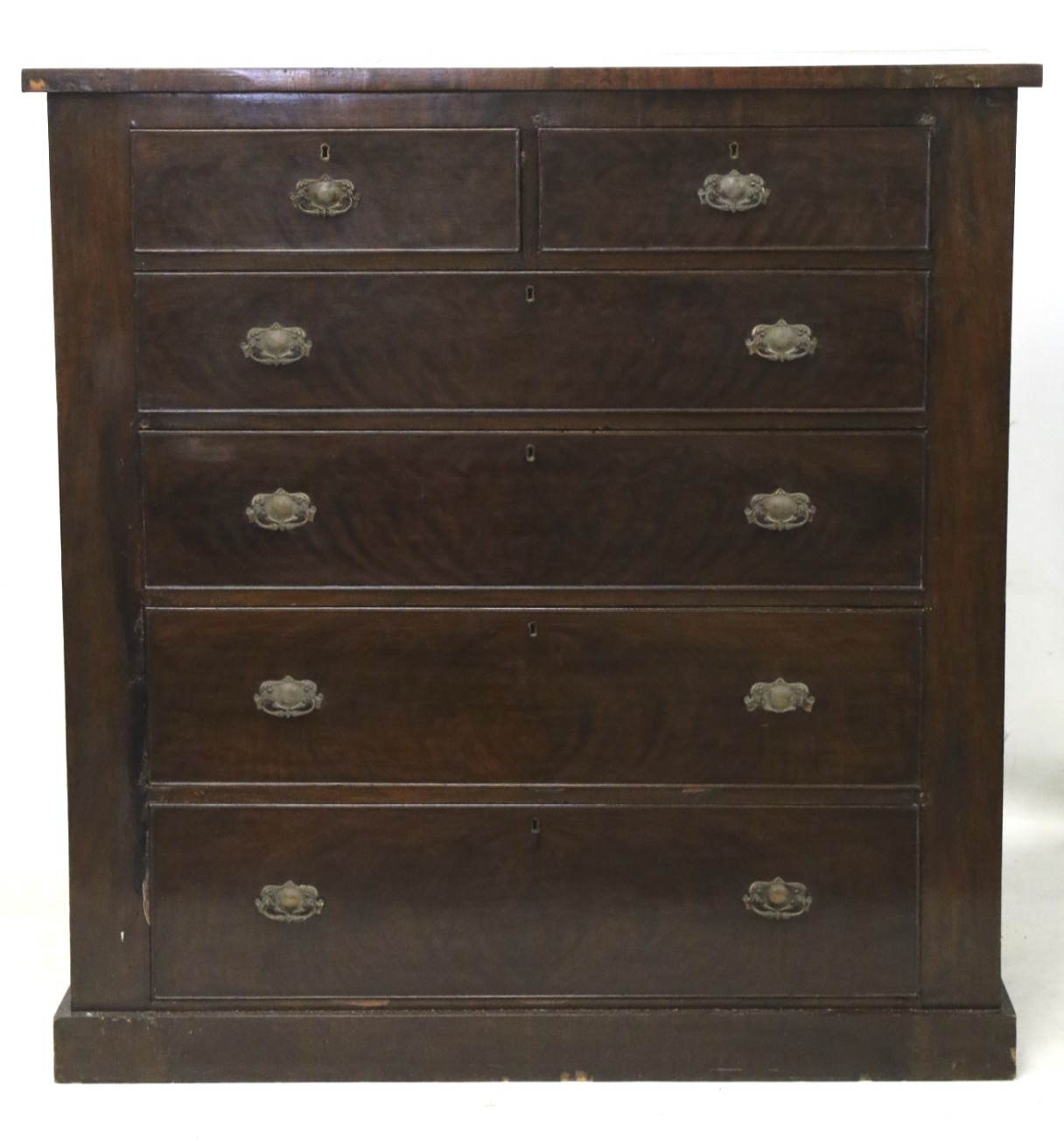 A Victorian mahogany veneered chest of t