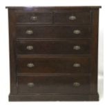 A Victorian mahogany veneered chest of t