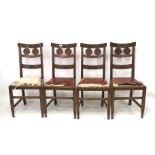 A set of four 19th century oak dining ch