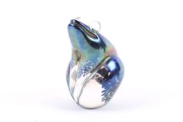 J Ditchfield for Glassform, A tall iridescent paperweight in the form of a frog ,