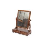A Victorian Mahogany swing toilet mirror with two moulded trinket drawers to base, 70 x 56 W x 24.