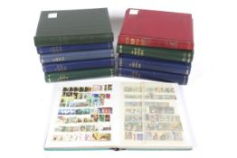 A world collection of stamps in 10 albums