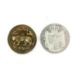 Two fantasy coins.