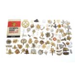 Army and military :A collection of assorted military cap badges (approx 65) plus a few shoulder