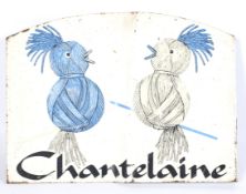 Vitreous Enamel Advertising Sign: a pictorial double sided wall mounted sign for 'Chantelaine ',