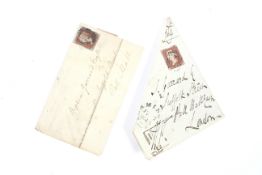 Two One Penny Red stamps on covers,