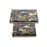 Two lacquered photo albums, circa 1956-57, mounted with images of Hong Kong and military interest.