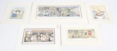 Five Linda Jane Smith limited edition signed prints.