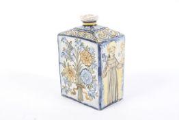 An Italian maiolica flask, 18th century, perhaps Castelli.