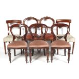 Seven various 19th century mahogany dining chairs.
