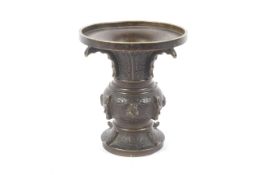 A Chinese bronze Gu vase, late 19th/early 20th century.