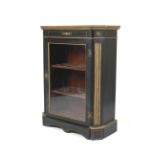 A Victorian ebonised and gilt and gilt brass Pier Cabinet with glassed door ,