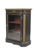 A Victorian ebonised and gilt and gilt brass Pier Cabinet with glassed door ,