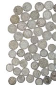 A quantity of mainly pre-1947 silver coins